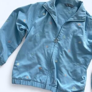 Vintage Y2K Baby Blue Embroidered Coastal Jacket